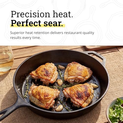 Lodge Pre-Seasoned Cast Iron Skillet, Easy-Grip Handle, 15 Inches