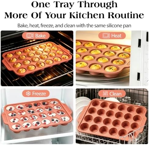 Silicone Muffin Pans for Baking with Metal Reinforced Frame