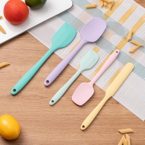 Silicone Spatula Set,5 Piece Food Grade Rubber Spatulas,Multicolor 3