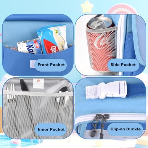 CaCTOUR Lunch Box Kids,Fun Color Lunch Box for Boys,Large Soft Cooler Lunch Bag for Kids,Back to School Thermal Insulated Lunch Tote Bag for School Daycare Outdoor (Dark Blue)