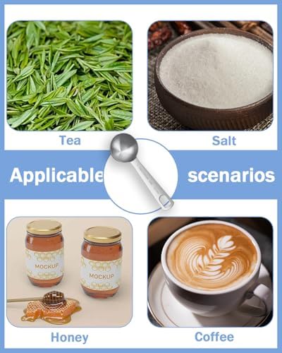 Teaspoon Measuring Spoons, 15mL (15 cc | 1/2 oz) Stainless Steel Teaspoon Scoop, Long Handle Metal Measuring Spoons for Cooking,Baking (0.5 OZ)