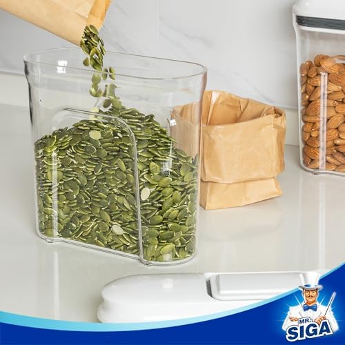 MR.SIGA Airtight Cereal Dispenser Set, Storage Containers for Dry Goods