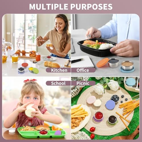 8 Pack - 1.6 Oz Small Salad Dressing Containers To Go, Sauce Cups with Lids