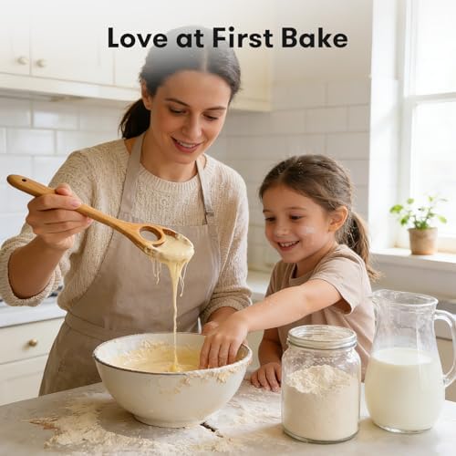 Wooden Danish Dough Whisk for Sourdough, One-Piece 2 Pack