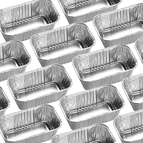 MOACOCK 100 Pack 1Lb Aluminum Mini Loaf Baking Pans(6” x 3.5” x 2”)