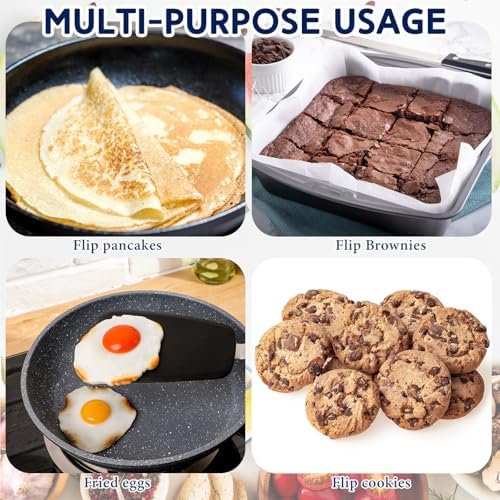 Large Silicone Spatula Flexible Silicone Cookie Spatula, Black