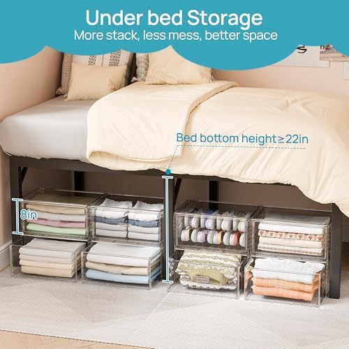 Vtopmart 6 Pack Large Clear Stackable Storage Drawers 23QT