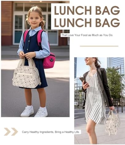 Lunch Bag for Women, Corduroy Small Insulated Lunch Box