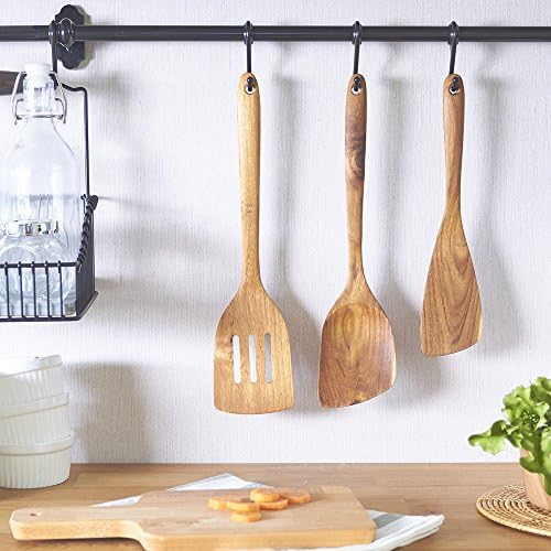 Faay Teak Wooden Slotted Spatula Turner | Durable, Healthy, High Moist Resistance Teak Wood Spatula for Non Stick Cookware