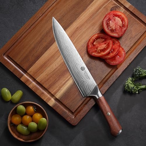 YOTSUBA 9 Inch Japanese Chef Knife with Full Tang Rosewood Handle