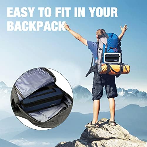 Aosbos Small Lunch Bag, Blue, Unisex, Portable Mini Cooler, Insulated Thermal Bag for Men and Women
