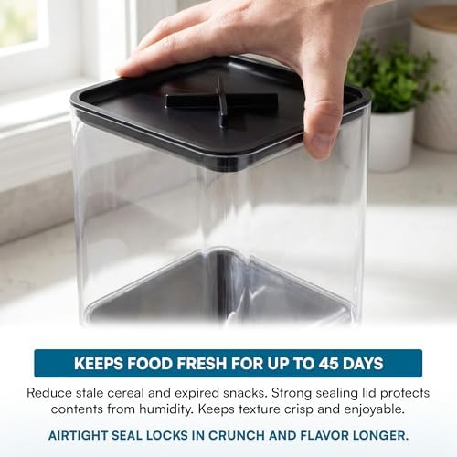ZevrO Dry Food & Cereal Dispenser, 2.2 Cups, Black, Compact