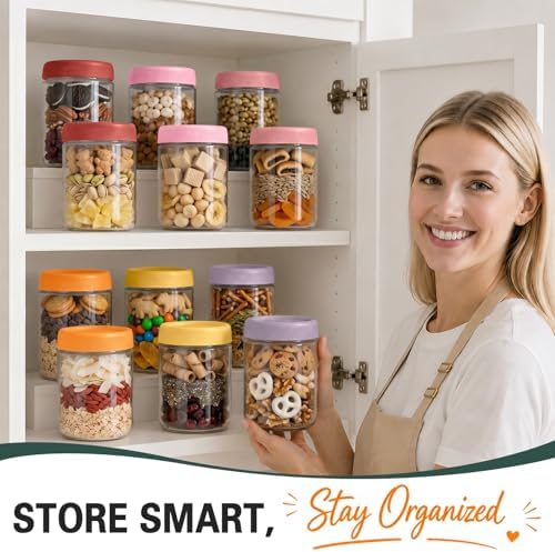 Overnight Oats Containers with Lid, Overnight Oats Jars, Glass Jar with Lid