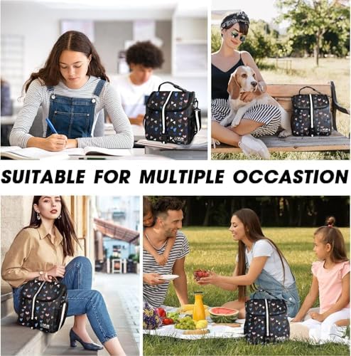 VLM Lunch Box for Women, Insulated Lunch Bag Women, Cute Floral Lunch Tote