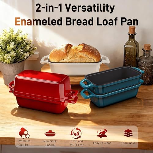 Enameled Cast Iron Sourdough Bread Dutch Oven-Emerald