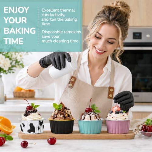 Mini Cake Pans with Lids, 40 Pack, 4 color Aluminum Foil Ramekin for Party