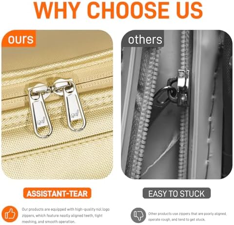 NOL Small Lunch Bag Mini Lunch Box Insulated Lunch Bag for Men/Women Leakproof Cooler Tote Bag Lightweight Nylon Waterproof Lunch Box For Work,Gold
