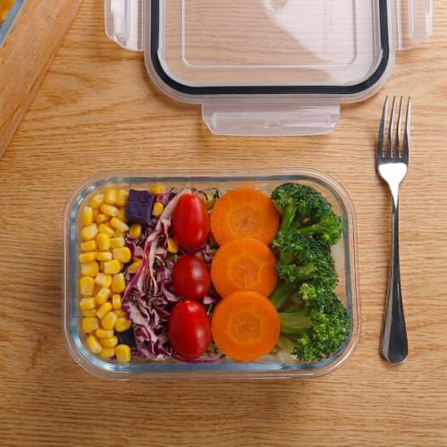 Vtopmart 5Pack 22oz Glass Storage Containers with Lids, Green