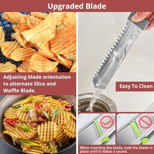 24-In-1 Mandoline Slicer for Kitchen-Stainless Steel Mandolin-Waffle Cutter