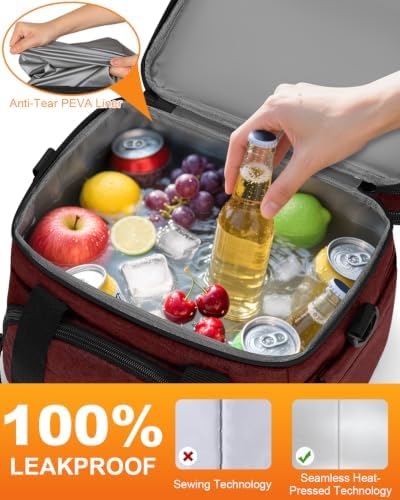 Pritent Lunch Box for Men Women Double Decker Insulated Lunch Bag for men