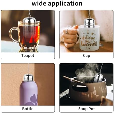 Fri4Free 2PCS Fine Mesh Stainless Steel Tea Infusers with Chain Hook & Lid