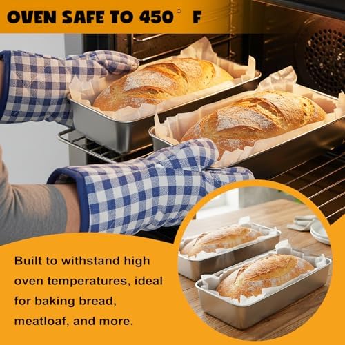 Large Loaf Pans, 12'' x 5'' Stainless Steel Loaf Pans for Baking