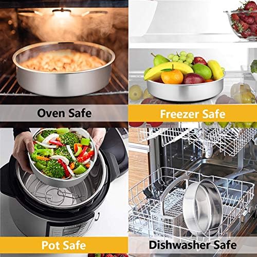 P&P CHEF Cake Pan Set of 3, 8" + 9.5" + 11" Round Baking Layer Cake Pan Tin