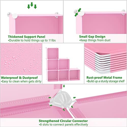 C&AHOME 6-Cube Storage Organizer Cube Shelf Closet Storage Bookcase, Pink