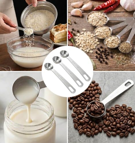 4 PCS 1/2 Teaspoon Scoop, Stainless Steel 1/2 Tsp Measuring Spoon