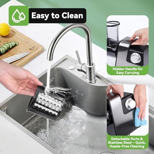 Electric Cheese Grater 7 in 1,Stainless Steel Salad Shooter,Slicer Shredder