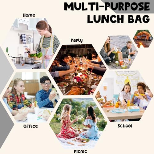 Bluboon Lunch Bag for Women Men Cute Corduroy Lunch Tote Bags Reusable Insulated Lunch Box Large Capacity Reusable Insulated Cooler for Work Picnic or Travel