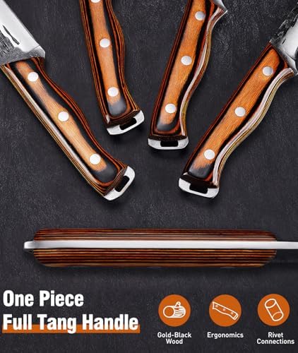 Naitesen 7PCS Butcher Knife and Kitchen Knife with Roll Bag