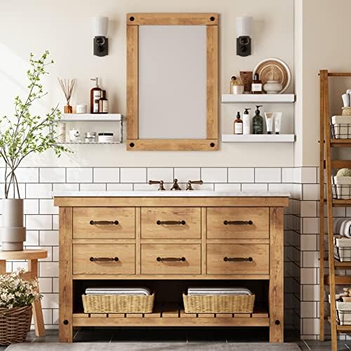 QEEIG Bathroom Shelves Over Toilet Wall Mounted (White, Set of 3, 15.7")