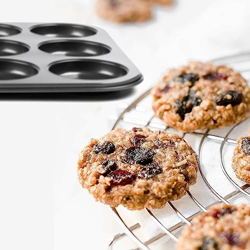 Yomvzake Muffin Top Pan 2 Pack Baking Pans Whoopie Pie Pan, Nonstick 3 Inch Yorkshire Pudding Pan for Pansuffin, Moon Pie, Cookies, Small Hamburger Bun