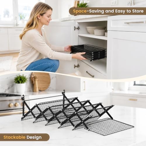 6 Tier Collapsible Cooling Rack for Baking Cookies Bread Barbecue