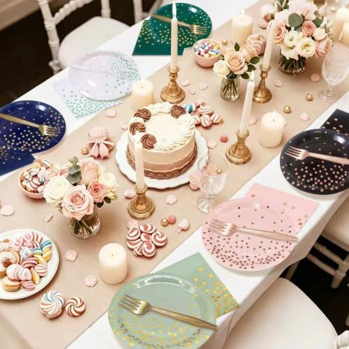 Serves 35 Guests Black and Gold Plates and Napkins Party Supplies
