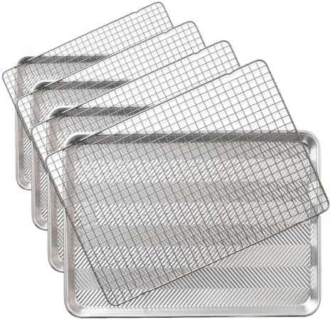 Nordic Ware Prism Half Sheet with Oven Safe Grid, Natural, (Pack of 4)