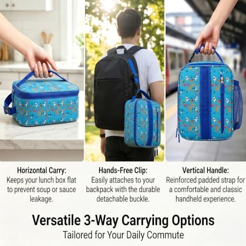 Lunch Box Kids,Cute Cartoon Insulated Lunch bag for Kids Boys Girls Portable Lightweight Small Lunchbox Special Design for school Picnic Outdoor