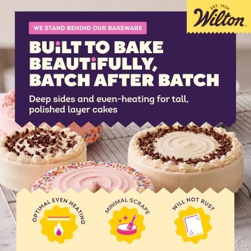 Wilton Aluminum Round Cake Pan, Made Without PFAS, 8 x 3 in