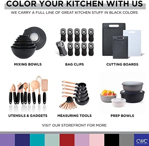COOK WITH COLOR Prep Bowls with Lids- Wide and Deep Nesting Plastic Small Mixing Bowl Set with Lids, 12 Piece Set - Wide Bowls, Speckled Black