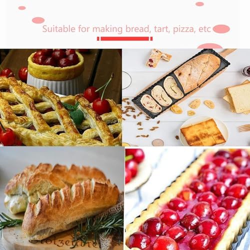 RINCH-PAN Rectangular Tart Pan, 2 PCS 14 Inch Long Pan Non-Stick Tart Pan.