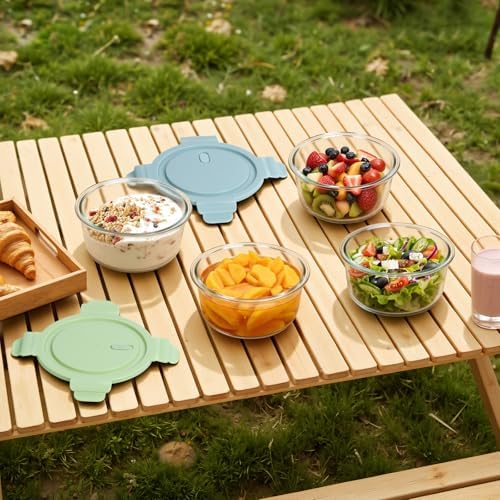 25oz Glass Meal Prep Containers for Food Storage with Airtight Lids, 4 PACK
