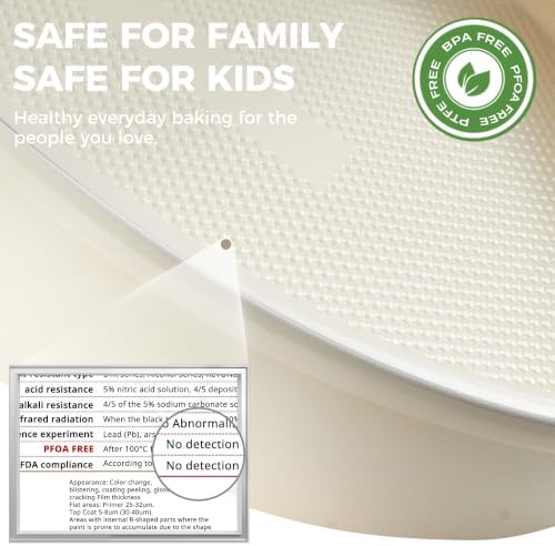 HONGBAKE Ceramic Nonstick 9” Round Cake Pans, Heavy-Duty Aluminized Steel