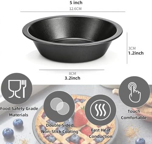 5 inch Pie Tin, 8 Pack Small Pie Pan for Oven and Instant Pot Baking