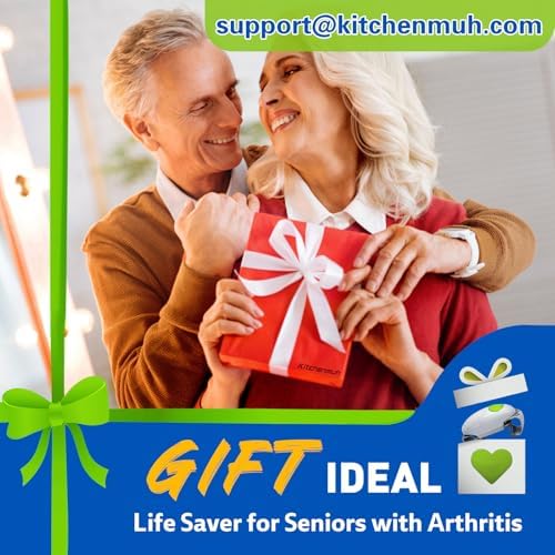 KITCHENMUH Higher Torque Electric Jar Opener for Seniors with Arthritis Fit Almost Jars Size, Automatic Jar Opener for Weak Hands, Hands Free Battery Operated Bottle Opener for Arthritic Hands (White)
