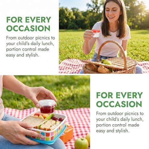 EONJOE 2oz Airtight Small Plastic Food Storage Containers with Lids, 12pcs