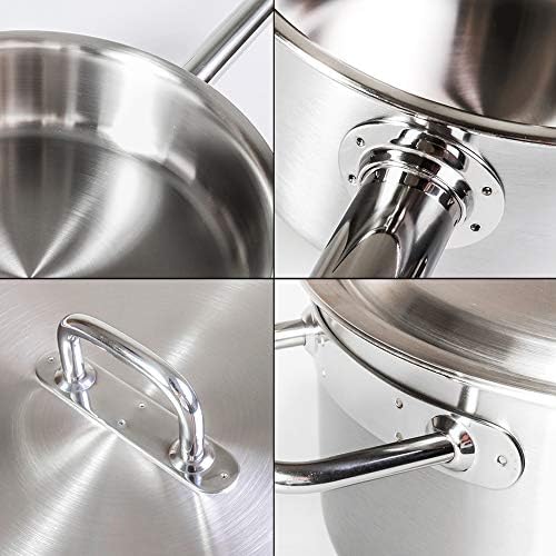 BUFFALO Clad Stainless Steel Sauce Pan 7" Stock Pot 8" & Stir Fry Pan 10"
