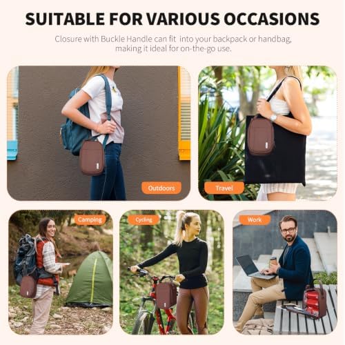 NOL Small Insulated Snack Bag Mini Freezable Cooler Pouch 3L fit 3 Cans | Wide-Mouth 6hours Cool & Warm Lightweight Leakproof Nylon Box for Work Travel Coffee