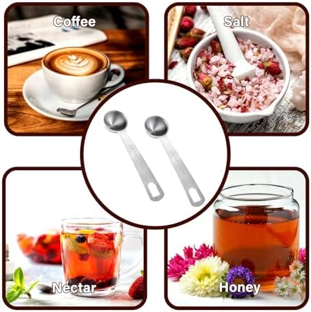 Measuring Spoons, 2 Pcs Stainless Steel Tablespoon 3.75ML / 3/4 TSP, Small Metal Teaspoons for Measuring Dry and Liquid Ingredients