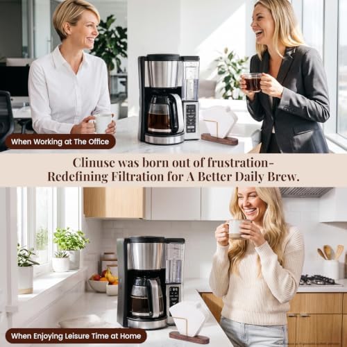 Clinuse 200Pcs #4 Cone Coffee Filters 8-12 Cup Compatible with Ninja Maker